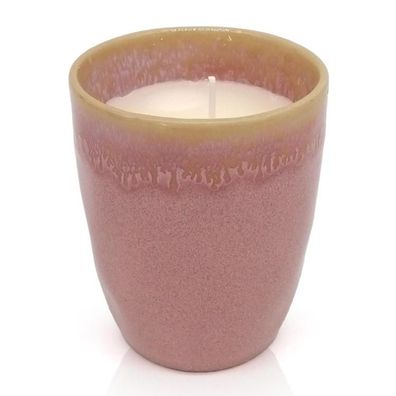 Mea Living Stoneware Kerze im Becher, rosa, STO-KER-001 1 St