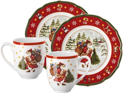 Hutschenreuther Set 4-tlg. Happy Wintertime H. Wintertime Red 02488-727471-29213