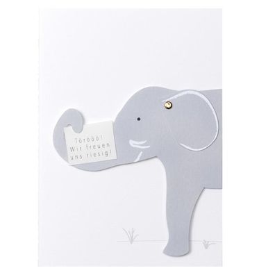 Räder GIVING Tierische Babykarte Elefant- Wir freuen uns riesig! 71086 1 St