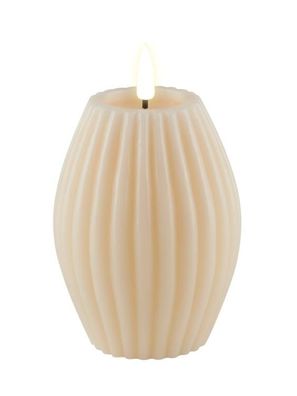 Deluxe gerillte Kerze , klein, creme, 7,5x10 cm, RF-R-0009 1 St