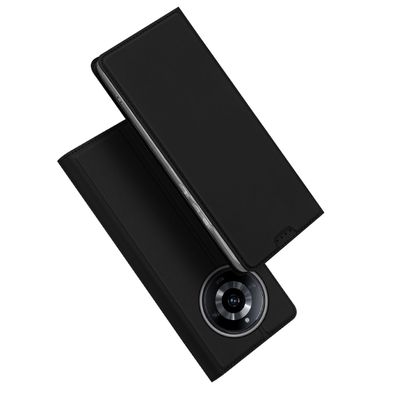 Skin Pro Öko-Lederhülle kompatibel mit Realme 11 Schwarz