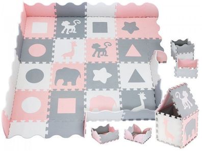 Krabbelmatte Puzzelmatte mit Rand Spielmatte fér Babys und Kleinkinder 150x150x1cm