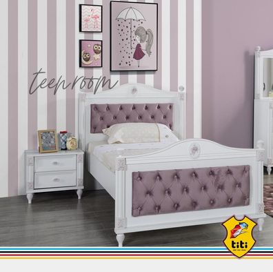 Designer Bett Nachttisch Schlafzimmer Jugendzimmer Set Möbel 2Tlg. Betten