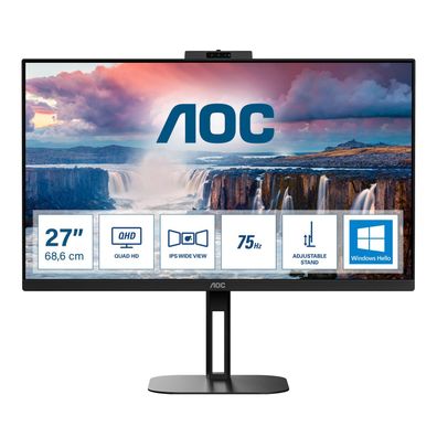 AOC 68,6cm (27") Q27V5CW/BK 16:09 HDMI+DP+USB-C WebCam IPS