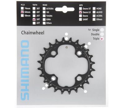 Shimano Kettenblätter SLX FC-M660-10, 24 Zähne (AE), 64 mm, Schwarz, Stahl Y-1LU24000