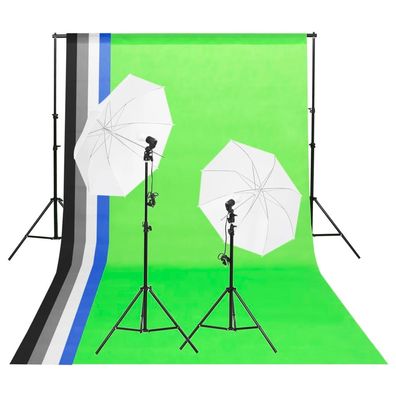 vidaXL Fotostudio-Beleuchtung Set mit Hintergründen & Schirmen