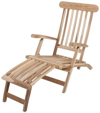 Garden Pleasure Teak Deckchair Garten Holz Relax Liege Sonnenliege Möbel