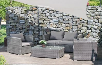 Garten Lounge Sitzgruppe Relax Sofa + Tisch + Sessel Terrasse Möbel Rattan Optik