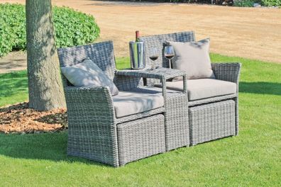 Garten Doppelsessel Set Terrasse Sessel Lounge Sitzgruppe Rattan Optik Stuhl