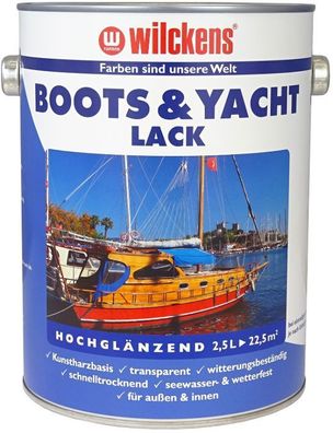 Boots u. Yachtlack 2,5 L klar Bootslack Boot Holz Yacht Lack hochglanz Klarlack