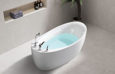 Badewanne Ovale Wanne Badewannen Freistehende 160X80 Armaturen Komplett