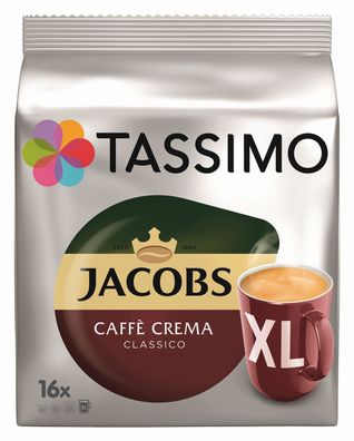 Jacobs 4031501 Kaffeekapseln Tassimo Caffè Crema Classico XL - 16 Stück