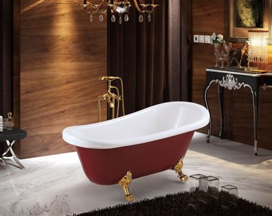 Badewanne Wanne Standbadewanne Freistehende Rot Moderne Bad Badezimmer