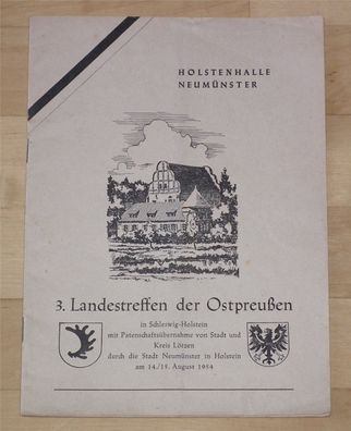 Heft Prospekt 3. Landestreffen der Ostpreussen Holstenhalle Neumünster 1954