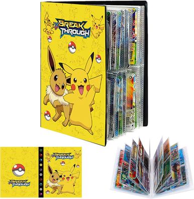 Pokemon Sammelalbum Evolie & Pikachu Sammelmappe für 240 Karten, idealer Schutz