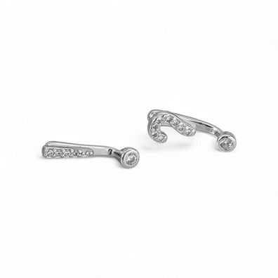 Elegante Ohrstecker mit Fragezeichen und Ausrufezeichen Design, Sterling Silber