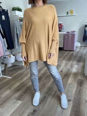 Mega Oversized Feinstrickpullover Pulli in Camel Onesize bis Gr. 42/44 (L4)