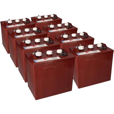 8x Trojan T-125 Plus 6V 240Ah Deep Cycle Traktionsbatterie ELPT-Anschluss