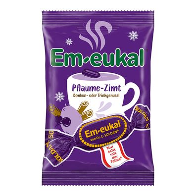 Em eukal Winter Edition Pflaume Zimt als Bonbon oder Trinkgenuss 90g