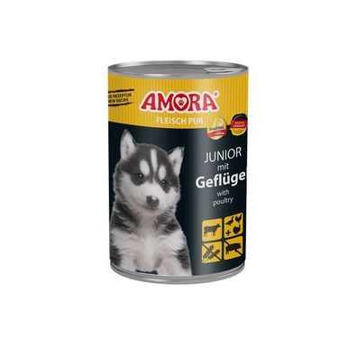 AMORA Dog Dose Fleisch Pur Junior 12 x 400g (7,48€/kg)