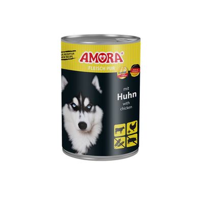 AMORA Dog Dose Fleisch Pur Huhn 12 x 400g (7,48€/kg)