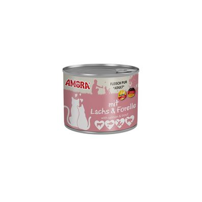 AMORA Cat Dose Fleisch Pur mit Lachs & Forelle 12 x 200g (11,63€/kg)