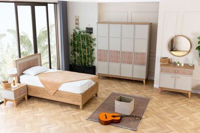 Vollständiges Kinderzimmer Set Designer Kinderbett Kleiderschrank Spiegel