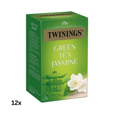 Twinings Green Tea & Jasmin, Grüntee, Teebeutel im Kuvert, 12x36g