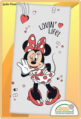 Disney Minnie Mouse Badetuch Velourstuch Strandtuch Strandlaken Gr: 70x140 NEU