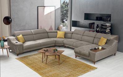 Sofa U-Form Wohnzimmer Ecksofa Polstermöbel Modern Polster Textil Design