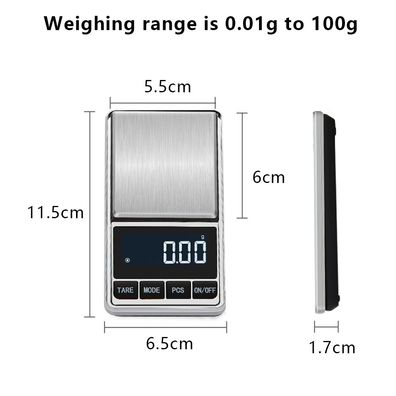 Schmuckwaage - digitale Küchenwaage - Nachladewägung - 100 g/0,01 g