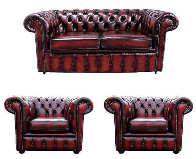 Chesterfield Ledersofa Textil Couch Stoff Polster Sofa Garnitur Sitz Neu 2 + 1+1