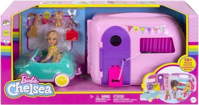 Barbie Chelsea Camper und Auto Spielset- Camping-Abenteuer für kleine Entdecker!