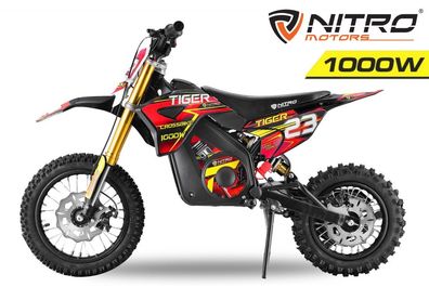 NITRO MOTORS 1000W Eco midi Kinder Dirtbike Tiger DLX 12" Crossbike E-Cross