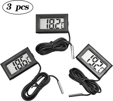 Set mit 3 LCD-Aquarienthermometern - Digitale Thermometer - Genau bis zu ±0.5°C - Id