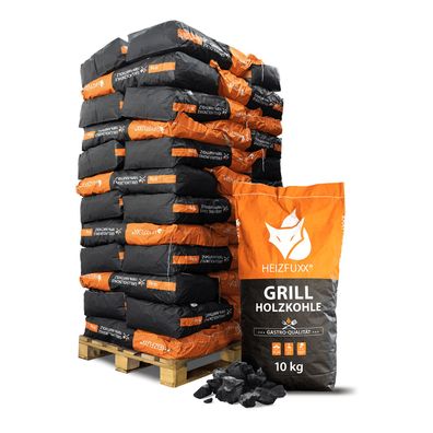 Heizfuxx Grillholzkohle » Gastro-Qualität « 10kg x 36 Sack 360kg Palette