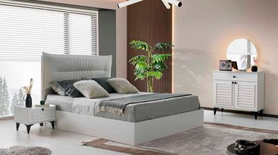 Exklusive Schlafzimmer Garnitur 2X Nachtkonsolen Doppelbett Kommode 4Tlg