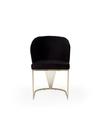 Schwarzer Lehnstuhl Designer Esszimmer Möbel Essstühle Edelstahlstuhl