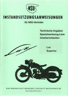 Instandsetzungsanweisung für NSU Lux / Superlux