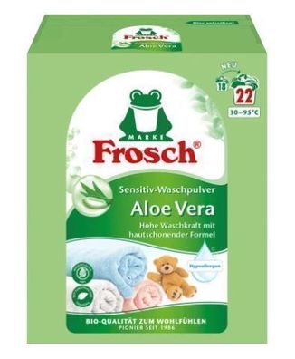 Hochwertiges Aloe Vera Sensitiv Waschpulver von Frosch: 22 Waschladungen