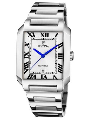 Festina Herrenuhr Rechteckig Stahl/Silberfarben F20677/1