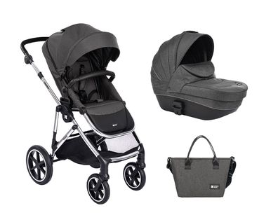 Kikkaboo Kinderwagen Thea 2 in 1 Babywanne, Wickeltasche, Fußabdeckung, Korb