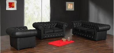 Chesterfield Ledersofa Sofagarnitur Komplette Sofa Couch Garnitur Ledersofa Neu