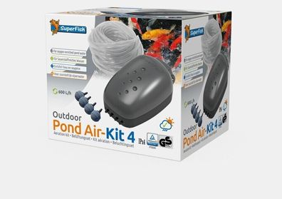 SuperFish Pond Air-Kit 4 Belüftungsset 600 Liter/Stunde Koiteich Belüftung Teich