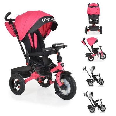 B-Ware Byox Tricycle Dreirad Tornado Luftreifen Sitz drehbar Beleuchtung pink