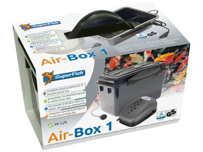 SuperFish Air Box 1 Belüfterpumpe 96L/h mit Luftschlauch und Luftausströmer