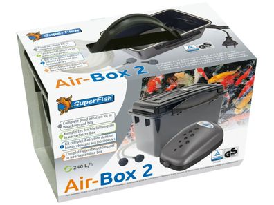 SuperFish Air Box 2 Belüfterpumpe 240L/h mit Luftschlauch und Luftausströmer