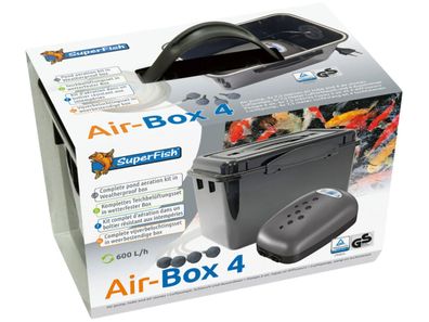 SuperFish Air Box 4 Belüfterpumpe 600L/h mit Luftschlauch und Luftausströmer