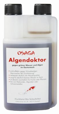 OSAGA Algendoktor 500 & 1000 ml für 20 & 40 m³ Algenstopp Grünwasser Teich Koi