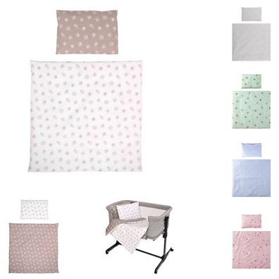 Lorelli Babybettwäsche-Set Eva 5-tlg Decke 75 x 75 cm, Kissen 29 x 42 cm, Bezüge